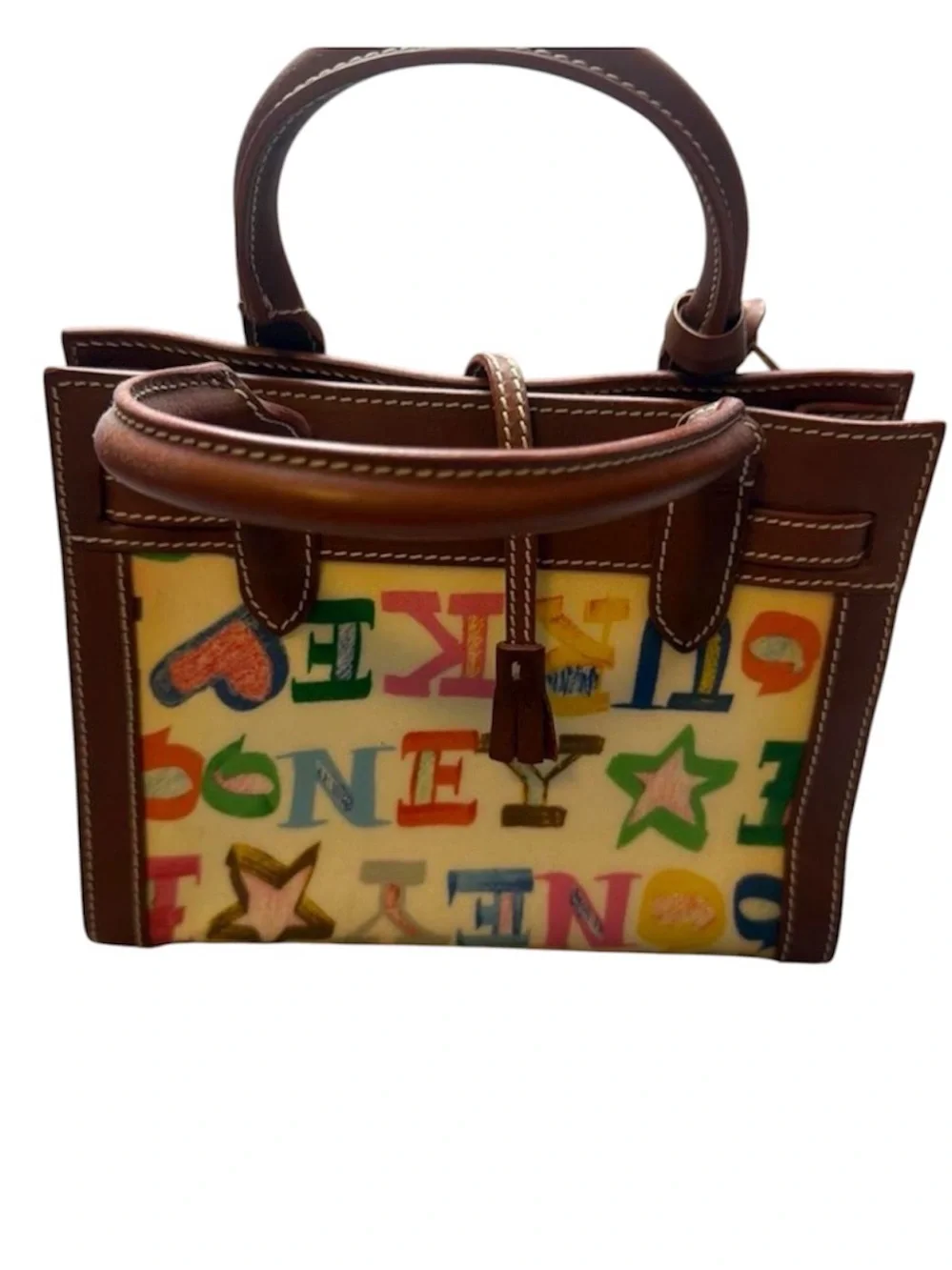 Dooney & Bourke graffiti signature multicolor coated handbag.